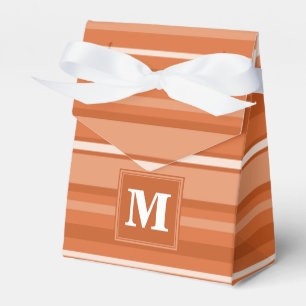 Monogram orange stripes favor boxes