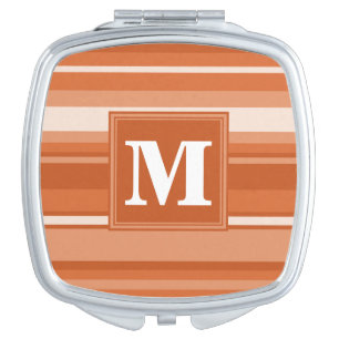 Monogram orange stripes makeup mirror