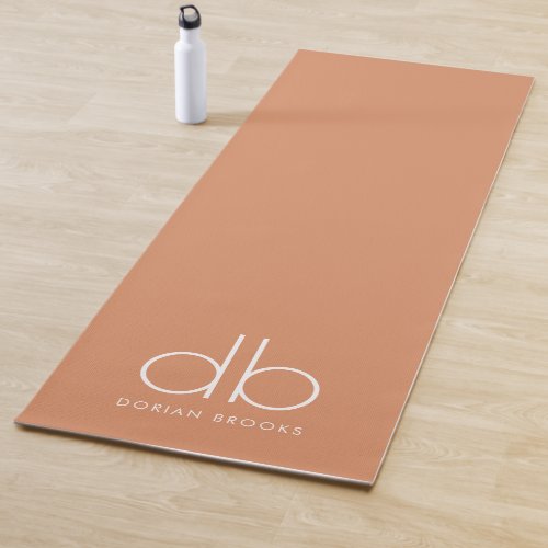 Monogram Orange Stylish Modern Minimalist Yoga Yoga Mat