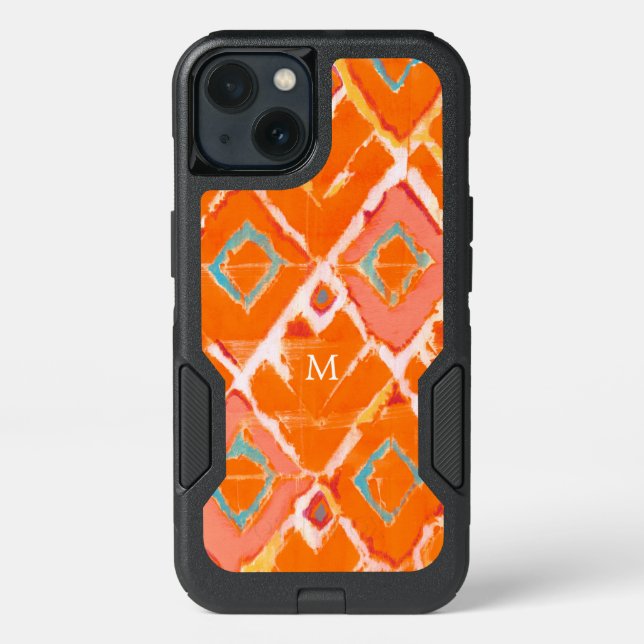 Monogram | Orange Tribal II Otterbox iPhone Case (Back)