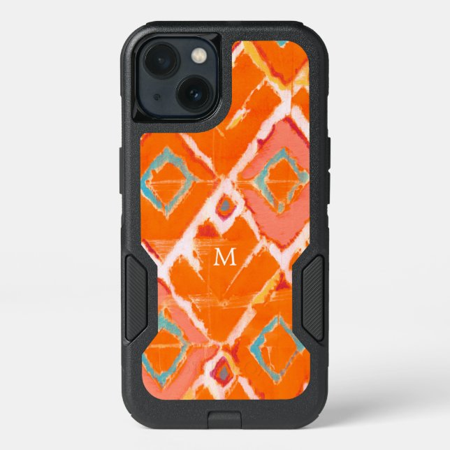 Monogram | Orange Tribal II Otterbox iPhone Case (Back)
