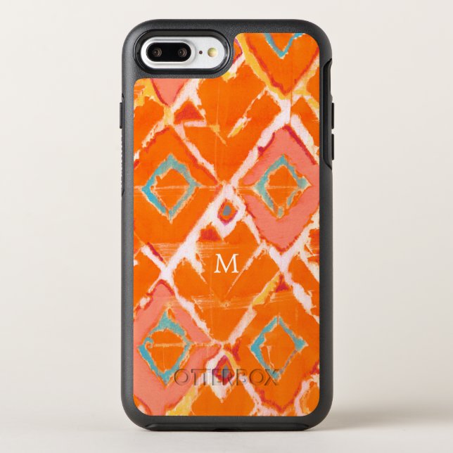 Monogram | Orange Tribal II Otterbox iPhone Case (Back)