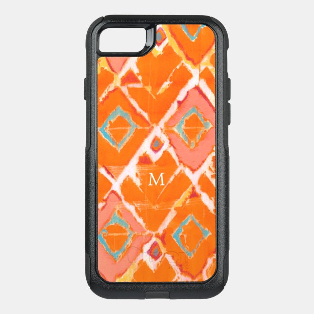 Monogram | Orange Tribal II Otterbox iPhone Case (Back)