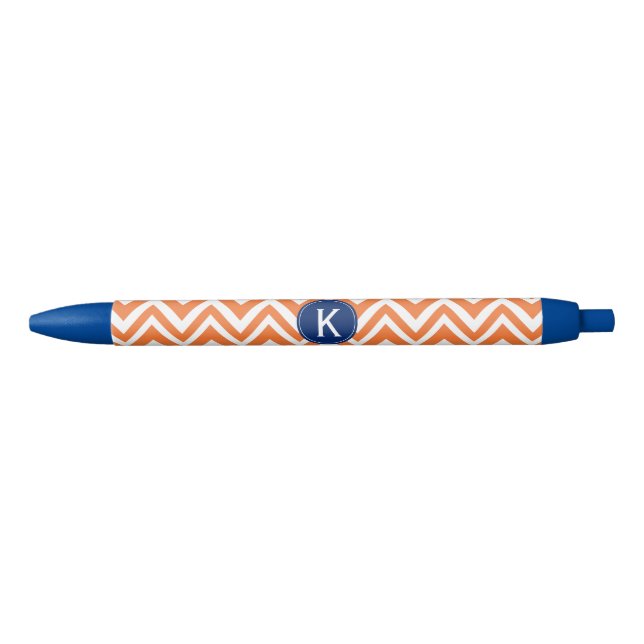 Monogram Orange Zigzag Pattern Pen (Front)