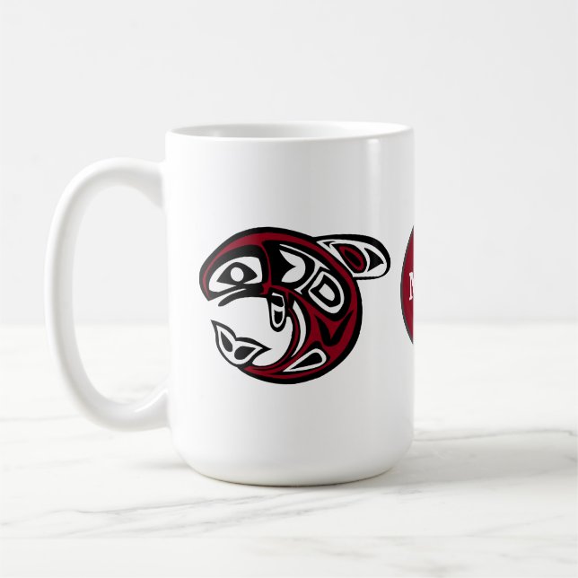 Monogram Orca Killer Whale Design  Coffee Mug (Left)