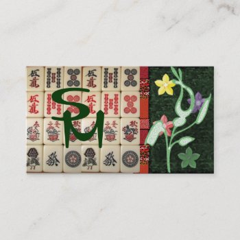 Monogram Oriental Business Card by harcordvalleyranch at Zazzle