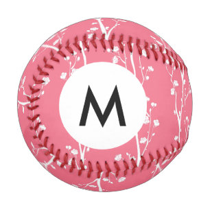 Monogram Oriental plum blossom pattern Baseball