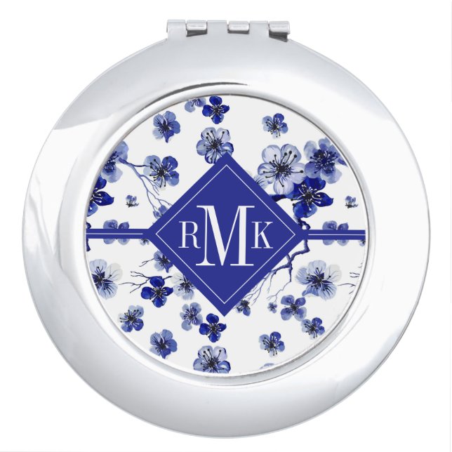 Monogram | Oriental Sakura Branch Pattern Compact Mirror (Front)