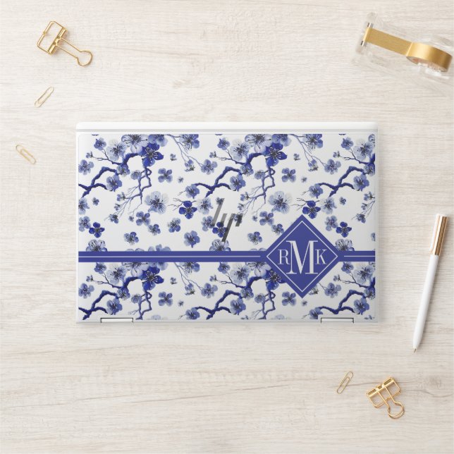 Monogram | Oriental Sakura Branch Pattern HP Laptop Skin (Desk)