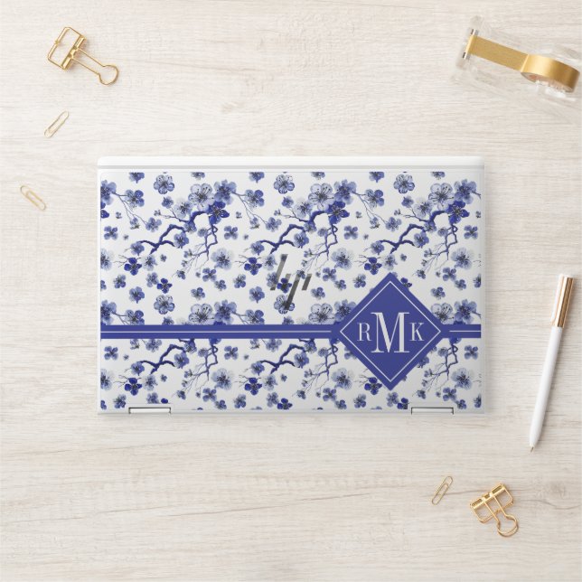 Monogram | Oriental Sakura Branch Pattern HP Laptop Skin (Desk)