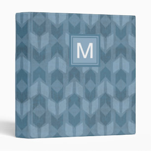 Monogram   Outdoor Geo Step   Blue Arrow Pattern Binder