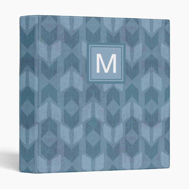 Monogram | Outdoor Geo Step | Blue Arrow Pattern Binder (Front/Spine)