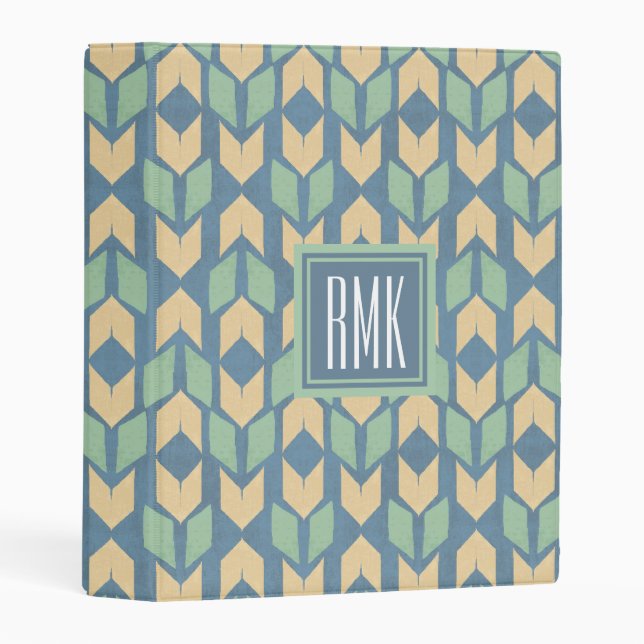 Monogram | Outdoor Geo Step | Geometric Arrow Patt Mini Binder (Front/Spine)