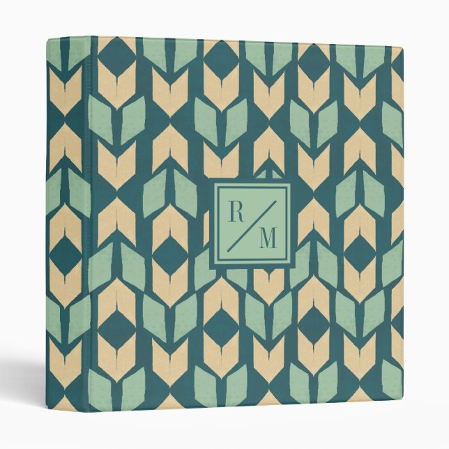 Monogram | Outdoor Geo Step | Geometric Teal Arrow Binder (Front/Spine)