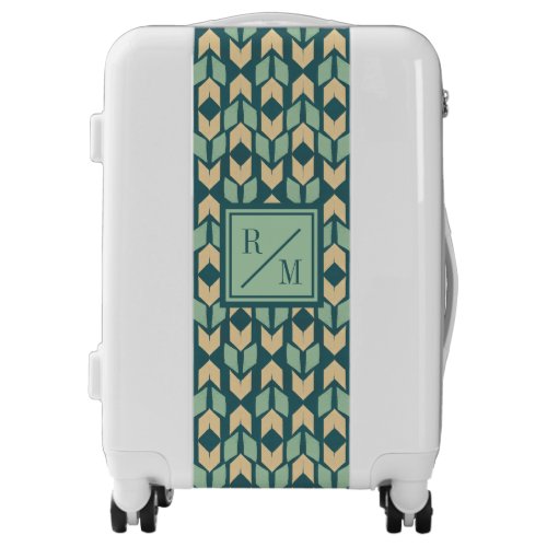 Monogram  Outdoor Geo Step  Geometric Teal Arrow Luggage