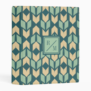 Monogram Outdoor Geo Step Geometric Teal Arrow Mini Binder