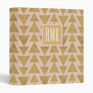 Monogram Outdoor Geo Step Gold & Coral Geometr Binder
