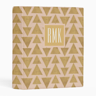 Monogram Outdoor Geo Step Gold & Coral Geometr Mini Binder