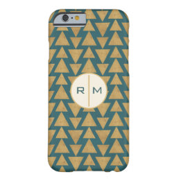 Monogram | Outdoor Geo Step | Gold &amp; Dark Teal Pat Barely There iPhone 6 Case