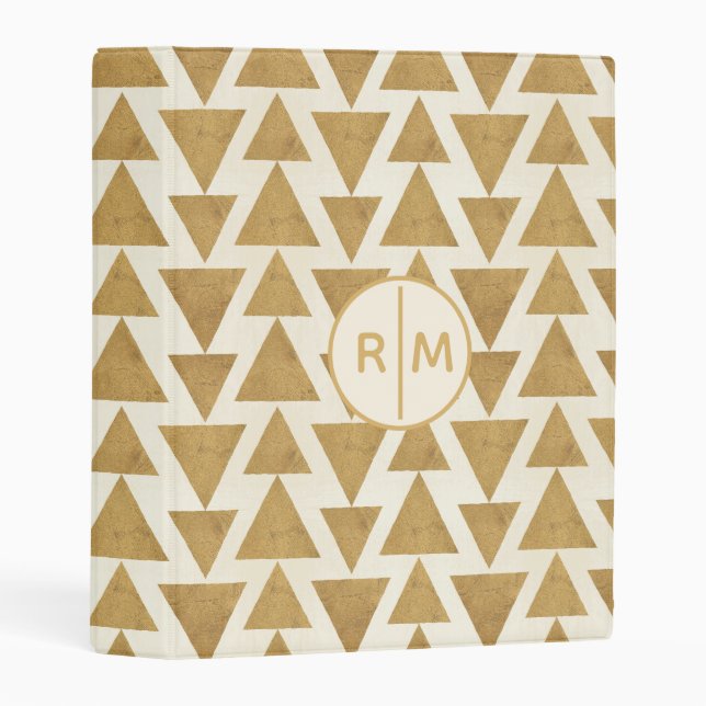 Monogram | Outdoor Geo Step | Gold Geometric Patte Mini Binder (Front/Spine)