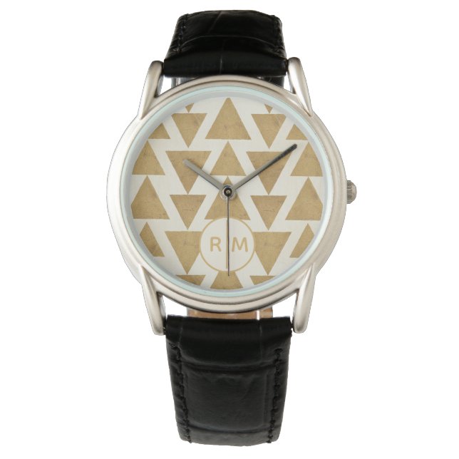 Monogram | Outdoor Geo Step | Gold Geometric Patte Watch (Front)