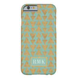 Monogram | Outdoor Geo Step | Gold &amp; Teal Pattern Barely There iPhone 6 Case