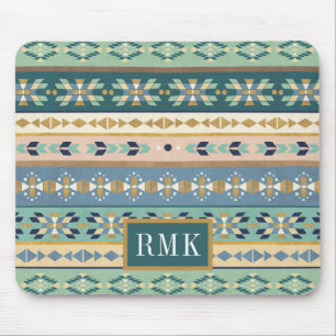 Monogram Outdoor Geo Step Indian Pattern Mouse Pad