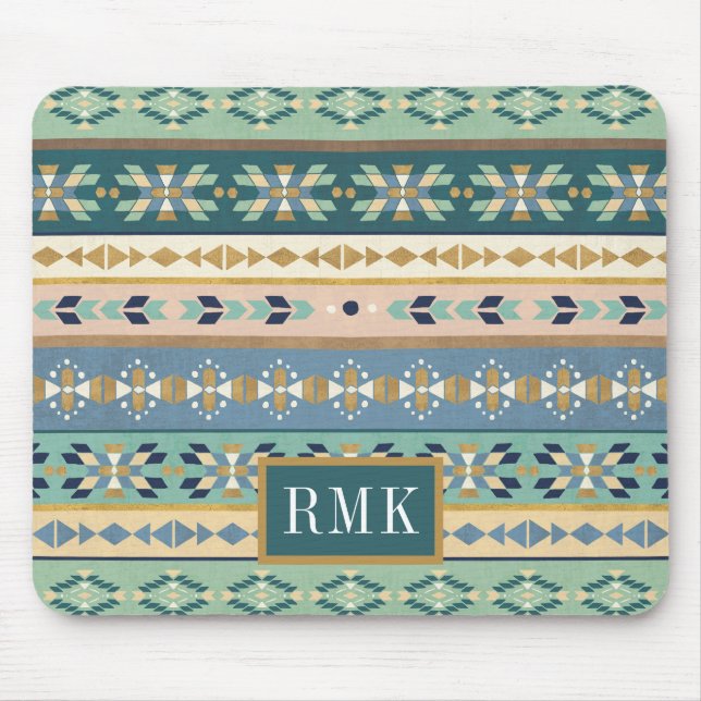 Monogram | Outdoor Geo Step | Indian Pattern Mouse Pad (Front)