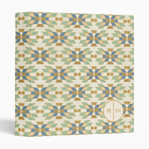 Monogram   Outdoor Geo Step   Tribal Pattern 3 Ring Binder