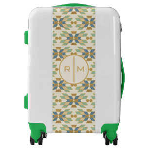 Monogram Outdoor Geo Step Tribal Pattern Luggage