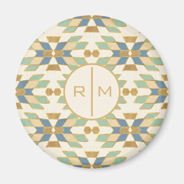 Monogram | Outdoor Geo Step | Tribal Pattern Magnet (Front)