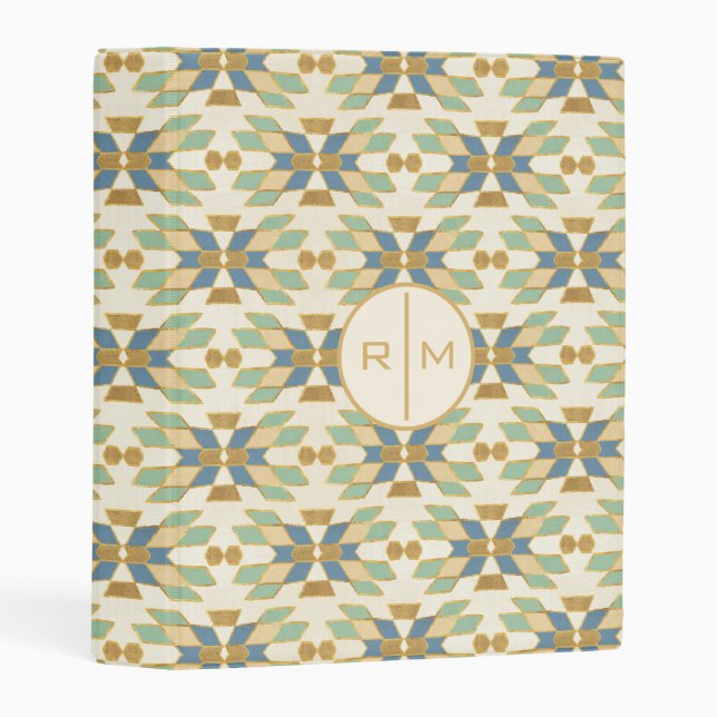 Monogram | Outdoor Geo Step | Tribal Pattern Mini Binder (Front/Spine)