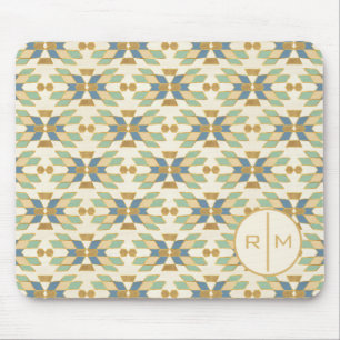 Monogram Outdoor Geo Step Tribal Pattern Mouse Pad
