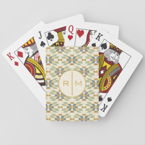Monogram  Outdoor Geo Step  Tribal Pattern Playing Cards
