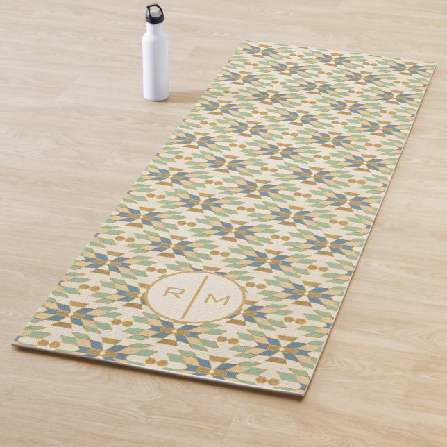 Monogram | Outdoor Geo Step | Tribal Pattern Yoga Mat (In Situ)