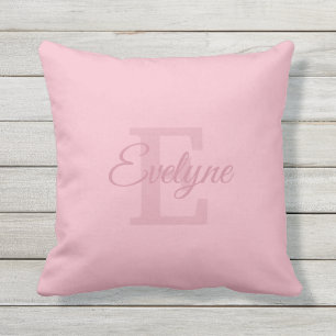 Monogram Outdoor Template Initial Letter E Script Pillow