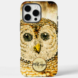 Monogram Owl Personalize  iPhone 16 Pro Max Case