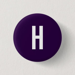 Monogram Own Name Initial Minimalist Midnight Blue Button