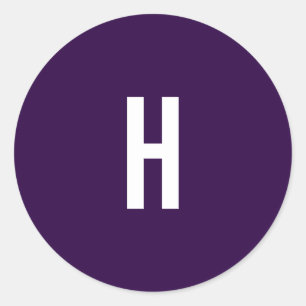 Monogram Own Name Initial Minimalist Midnight Blue Classic Round Sticker