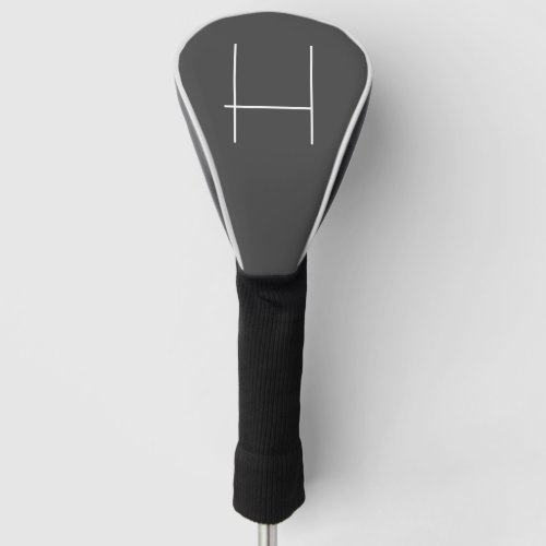 Monogram Own Name Initial Modern Minimalist Grey Golf Head Cover
