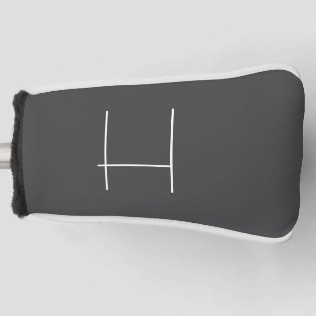 Monogram Own Name Initial Modern Minimalist Grey Golf Head Cover (Front)