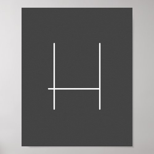 Monogram Own Name Initial Modern Minimalist Grey Poster