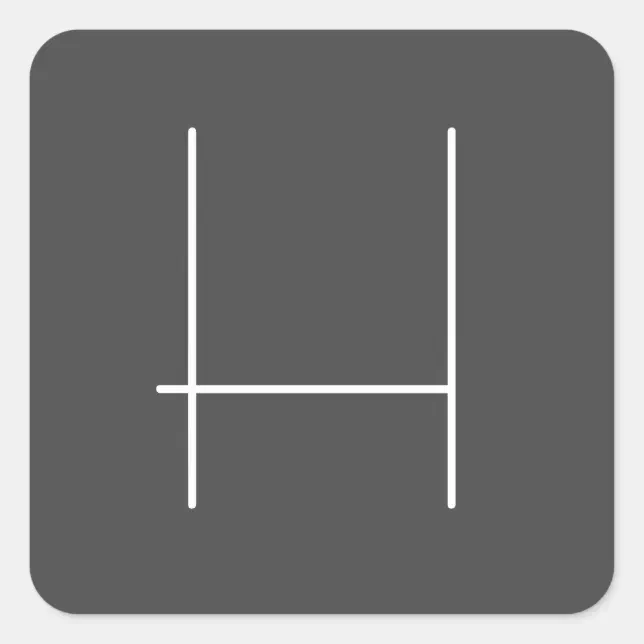 Square Name Monogram Monogram Own Name Initial Modern Minimalist Grey Square Sticker | Zazzle