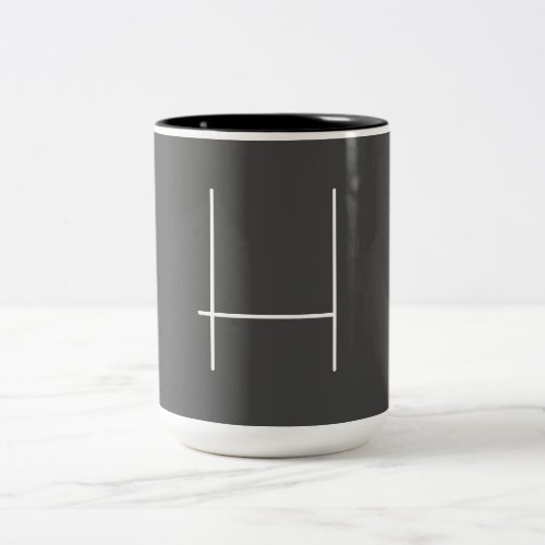 Monogram Own Name Initial Modern Minimalist Grey Two_Tone Coffee Mug