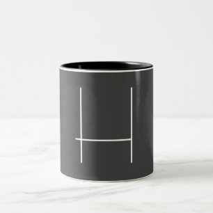 Monogram Own Name Initial Modern Minimalist Grey Two-Tone Coffee Mug