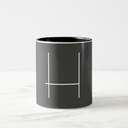 Monogram Own Name Initial Modern Minimalist Grey Two_Tone Coffee Mug