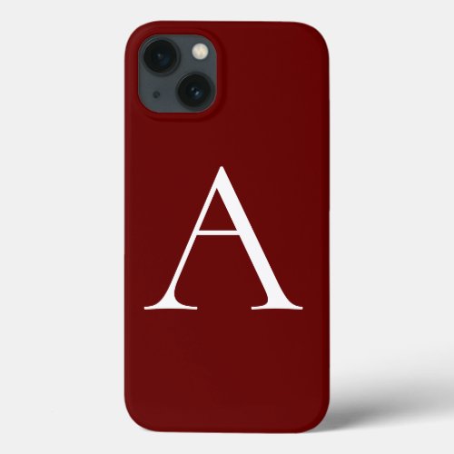 Monogram Own Name Initial Modern Plain Minimalist iPhone 13 Case