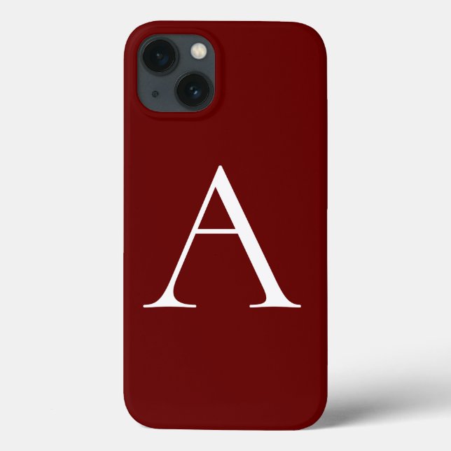 Monogram Own Name Initial Modern Plain Minimalist Case-Mate iPhone Case (Back)