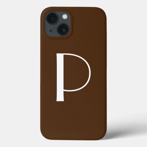 Monogram Own Name Initial Vintage Parisian Brown iPhone 13 Case