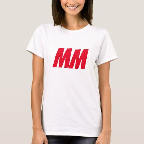 Monogram Own Name Initials Modern Plain Minimalist T_Shirt